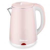 Чайник эл. 2,2л пласт/нерж. диск (эф.термоса) розовый-молочный 1800Вт (12) SA-2150WP